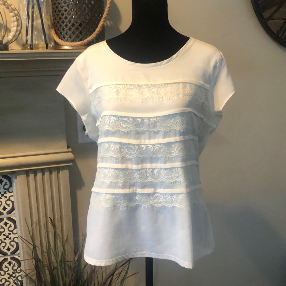 The Limited White Lace Blouse